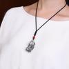 Collar con colgante hueco grande de plata de ley 999 para hombre, cuerda trenzada, colgante personalizado, llavero de coche moderno para hombre