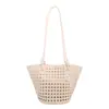 Bolsa de ombro transfronteiriça de alta qualidade, nicho, minimalista, bolsa tote de trama vazada, bolsa estilo praia para mãe e filho, bolsa de ombro casual e bolsa de axila