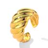 Proteção ambiental cobre banho de ouro real sarja design de personalidade senso de design nicho metal anel europeu e americano transfronteiriço ins anel da moda