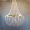 Suministro directo de fábrica, nueva lámpara de araña de cristal para boda, cortina de cuentas, accesorios decorativos dorados, lámparas de hierro para boda, lámpara de araña europea