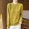 Camiseta interior de punto sin costuras de una sola pieza, de siete agujas, engrosada, 100% lana, con hombro raglán y cuello redondo, suéter grueso de punto para mujer