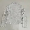 Camiseta de Manga Larga Rayada de Cuello Alto Medio Estilo Coreano para Mujer Otoño e Invierno Nueva Casual Versátil Adelgazante Camiseta Básica Superior Diaria