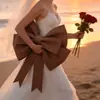 Ramo de cubo de abrazo decorado con lazo rosa, materiales DIY para decoración de dormitorio y sala de bodas, decoración de pared de fondo de Navidad