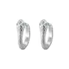 Hebilla de Oreja Serpiente Patrón Diamante Plata de Ley 925 Diseño de Nicho Simple Femenino Zirconio Verde Pendientes Elegantes Exquisitos 8380A