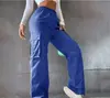 2024 Moda transfronteriza europea y americana comercio exterior moda mujer ropa primavera y verano popular color liso cintura elástica bolsillo de solapa overol en stock