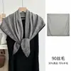 Pañuelo Cuadrado de Seda, Bufanda de Lana, Pañuelo Pequeño de Seda, Bufanda Triangular Corta de Cachemira de Alto Gama Estilo Coreano Nuevo para Otoño e Invierno para Mujer