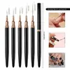 Set Transfronterizo de 5 Piezas de Bolígrafos Liner para Uñas Ultra Finos con Mango de Metal Rosa, Bolígrafos de Pintura, Bolígrafos de Flores, Bolígrafos Liner de Punta de Aguja