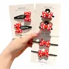 Niños Bebé Rojo Puntos Blancos Lazo Pinza Pequeña Pinza Lateral Flequillo Pinza para el Cabello para Niñas Frente Cabello Rebelde Tarjeta Pinza para el Cabello Accesorios para el Cabello