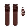 Calcetines Largos Hasta la Rodilla para Niñas, Nuevos Calcetines de Felpa Estilo Coreano Otoño e Invierno para Niños, Calcetines de Encaje con Lazo de Cinta para Niños Pequeños y Medianos