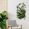 Pegatinas de Pared Autoadhesivas Brup con Plantas Verdes, Monstera, Palma y Flores para Ambiente de Entrada y Pasillo Hs2183Q