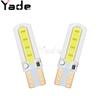 Luz LED para coche T10, luz indicadora de ancho, luz COB de silicona de cristal, luz pequeña 5W5, luz de instrumento, luz de matrícula, luz de lectura