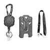 Lanyard de Mosquetón Negro Resistente en Stock Versión Vertical Set Portatarjetas Mecha Carrete para Insignia Cuerda Anti-Pérdida para Camping