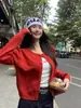 Cardigã Cinza Feminino Nova Chegada Outono Inicial Roupas Femininas Bordado de Borboleta Estilo Coreano Conjunto Peça de Cima Suéter Casaco Preto