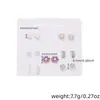 Set Semanal de Pendientes de Nicho Estilo Coreano, Pendientes Lindos y Compactos de Aleación Electroplateada con Pedrería, Venta al por Mayor