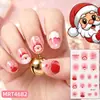 Nuevas pegatinas para uñas temáticas de Navidad que brillan en la oscuridad, de venta transfronteriza, con lindos diseños de dibujos animados, impermeables y fáciles de aplicar. Disponible para venta al por mayor y en stock para arte de uñas infantiles