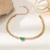 Pulsera de Acero de Titanio con Cadena de Azote de Caballo Chapada en Oro de 18 Quilates Transfronteriza, Corazón de Concha Blanca, Cadena de Hueso de Serpiente Minimalista de Lujo Ligero de Nicho, Joyería Minimalista