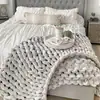 Cristal Central Veludo de Flanela Lã Super Grossa da Islândia 3cm Manta Tecida à Mão Cama para Gato Pet Almofada de Nó