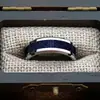 Anel Popular Transfronteiriço de Aço Inoxidável, Ultraleve, Fundo Azul Céu Estrelado com Areia Preta, Design Popular Atacado Masculino