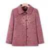 Ropa nueva de otoño e invierno para personas mayores, atuendo para abuela de 70 años, blusa con cuello, talla grande, estilo medio largo, forrada de polar, engrosada, abrigo cálido