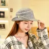 Chapéu elegante de feltro de lã estilo Hepburn francês, chapéu de pescador retrô feminino outono/inverno, chapéu de aba quente para atividades ao ar livre