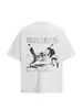 Camiseta de Manga Corta Lavada Vintage de Banda de Moda Retro Americano Estampado Digital Suelto Unisex