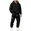 Conjunto de invierno para hombre de estilo casual deportivo europeo y americano, holgado, cálido, con capucha y pantalón casual, en stock
