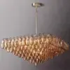 Araña de Lámpara de Sala de Estar de Lujo Ligero Estilo Francés, Lámpara de Diseñador Postmoderna para Sala de Estar y Comedor, Araña de Vidrio Hecha a Mano Creativa para Techos Bajos