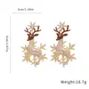 Pendientes Colgantes de Ciervo con Gota de Aceite Incrustada de Diamantes y Aguja de Plata Pendientes Retro Europeos y Americanos Exquisitos Versátiles Lujo Accesible Pendientes de Gama Alta para Mujer