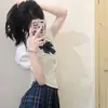 Traje de uniforme jk camisa original creativa falda estilo universitario estilo deseo puro dulce picante estudiante femenina falda plisada camisa ajustada a la cintura