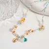 Collar de Perlas de Imitación y Conchas de Vidrio Estilo Resort Costero Personalizado Nicho Elegante Set de Collares de Gama Alta para Mujeres