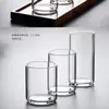 Venta al por mayor del fabricante Vaso de Vidrio de Borosilicato Alto Transparente Minimalista Espesado Vaso para Agua Añadir Logo Vaso para Bebidas Frías