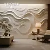 Paneles de Pared de Fondo GRG Deep Streamline Pasillo Casa Club Fondo de Estilismo Moldeado Integrado con Canaleta para Iluminación Pared de Yeso con Relieve