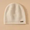Chapéus de Caxemira Espessos 100% Cor Pura Outono e Inverno para Mulheres, Chapéus de Tricô para Homens, Chapéus Slouchy Versáteis, Chapéus para Clima Frio, Chapéus Turbante Atacado