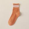 Calcetines de otoño de algodón cálido de tubo para mujer calcetines casuales de algodón blanco de barras paralelas para dama calcetines de mujer Zhuji al por mayor
