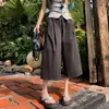 Pantalones de Mujer 7/8 de Pierna Ancha, Nuevo Estilo Primavera/Verano 2026, Cintura Alta Elástica, Adelgazantes, Pantalones Casuales de Color Sólido, Pantalones Globo Versátiles