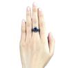 Anillo de Zirconia de Doble Corona Anillo de Corona de Amor con Zafiro para Mujer Juego de Anillos de Diamantes Venta al por Mayor Joyería Transfronteriza