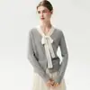 Intelectual y elegante~Nuevo cárdigan de cachemira para otoño e invierno para mujer, con un diseño fluido, suéter de punto, cárdigan corto y prenda de abrigo