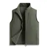 Chaleco Suave para Hombre para Exteriores con Forro de Terciopelo Espeso, Cortavientos, Impermeable, Cuello Alto, Chaqueta sin Mangas