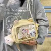 Bolso Pequeño Casual Estilo Japonés Versátil Bolso Cruzado Linda Funda Transparente para Teléfono Simple Bolso para Teléfono Móvil para Mujeres