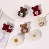Versão coreana de sapatos retrô joias de flor flor margarida flocado strass urso fivela de sapato acessórios de joia material diy atacado