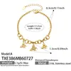 Collar Pulsera Colgante de Cuentas de Mariposa Serie de Verano Acero Inoxidable Chapado en Oro de 18k Joyería para Mujer Set de Collares