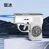 HF2501 Pistola de Descompressão Mostrador Isqueiro Inflável Relógio Criativo Isqueiro Direto Tom de Agitar Mão Rápida Suprimento Ao Vivo