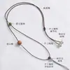 Cordão para Pingente Artesanal Fino de Jade Dourado Pingente Corrente para Suéter Colar Ajustável Feminino Corda para Joias
