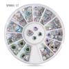 Joias para Unhas Transfronteiriças Nail Flats Base Colorida Liga de Diamante Formato Especial Branco AB Strass Joias 12 Grades Giratório Atacado
