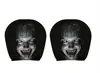 Fronha de Travesseiro para Carro com Expressão Engraçada de Halloween Transfronteiriça, Capa Elástica Estampada para Encosto de Cabeça de Carro, Respirável e Confortável, Adequada para Todas as Estações