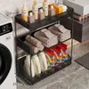 Prateleira de Banheiro Carrinho de Cesto de Roupa Suja de Banheiro Armário Lateral para Máquina de Lavar Roupa Banheiro Prateleira de Armazenamento para Detergente de Roupa