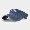 Europa y Estados Unidos bordado de ondas tridimensionales lavado viejo sombrero de copa vacío para hombres y mujeres vintage montañismo gorra de protección solar