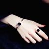 Pulseira Aberta Ouro Rosa Moda Feminina Tendência Estilo Coreano Personalizado Estudante Namorada Anel Aço Titânio Joia de Mão Estilo Celebridade da Internet