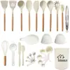 Espátula de silicona de Amazon, cuchara para sopa, juego de 28 piezas, espátula de silicona antiadherente, juego de utensilios de cocina de silicona resistente a altas temperaturas, venta al por mayor