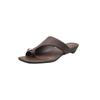 Zapatillas Deslizables de Piel de Cabra de Primera Capa Estilo Coreano Versátiles 2025 Sandalias de Cuero Genuino para Mujer con Tacón Bajo de Cuña Cuadrado Abiertas
